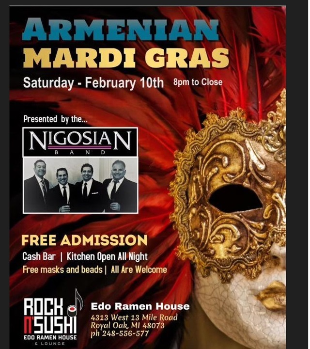 Armenian Mardi Gras at Edo Ramen House with the Nigosian Band
